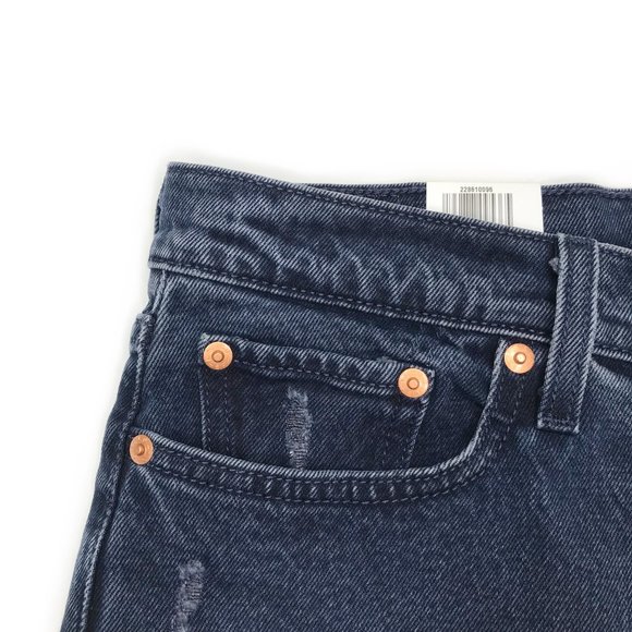 Levis Premium Women Denim Jean Wedgie Icon Ankle High Rise Taper Crop Black Blue - Picture 8 of 16